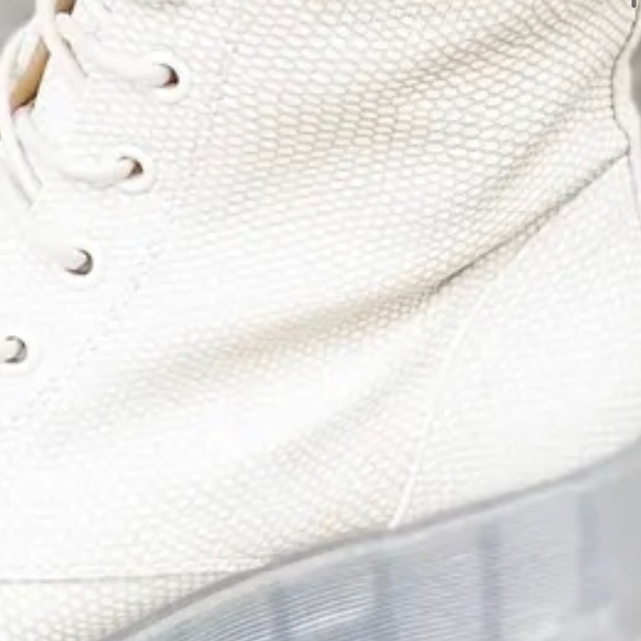 Snakeskin Leather Lace Up Combat Boots - Picture 5 of 8